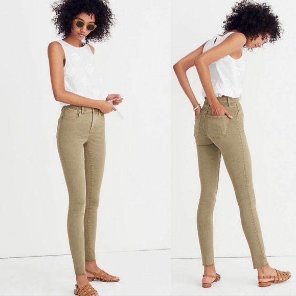 Madewell 9" High-Rise Skinny Jeans: Raw-Hem Garment-Dyed Edition - Picture 1 of 8